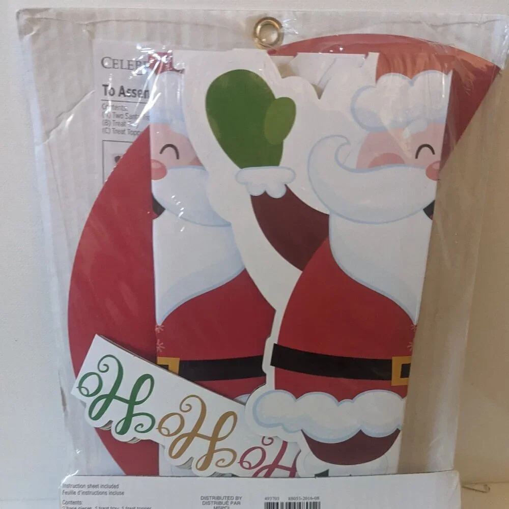 NEW Ho Ho Santa Claus Cookie Treat Stand Xmas Holiday Party Baking Kitchen Decor